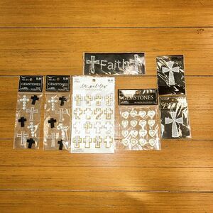 Scrapbooking Bling Gemstone Stickers Lot 3D Faith/ Religious/ Cross NEW